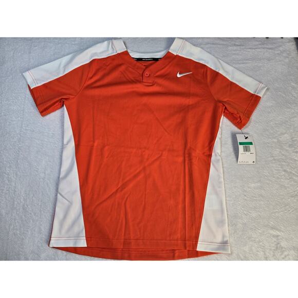 NEW NWT Boys Sz XL Bright Orange & White Sporty Athletic Shirt NIKE BASEBALL - Picture 2 of 6